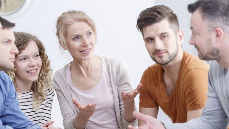 people showing support to man