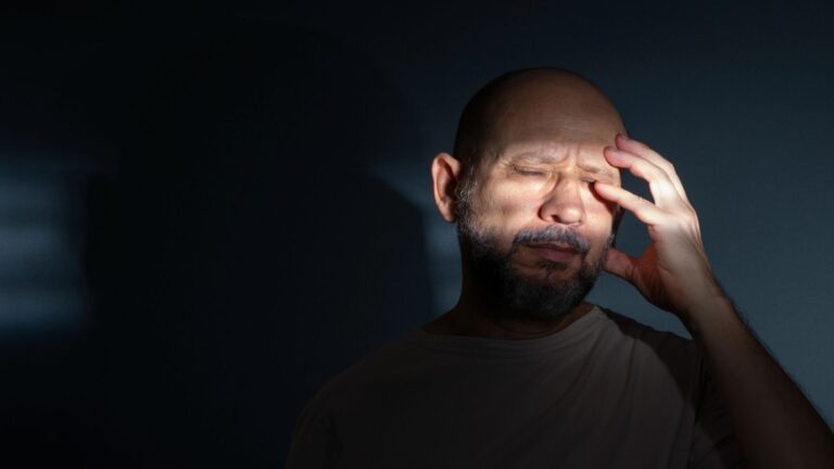 facial expression feeling terrible weakness or depression