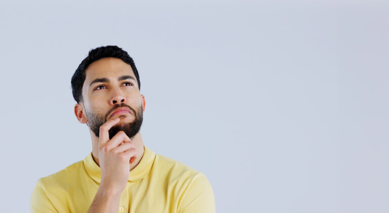 man thinking ideas